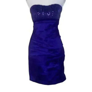 Ruby & Rox Strapless Purple Cocktail Party Dress